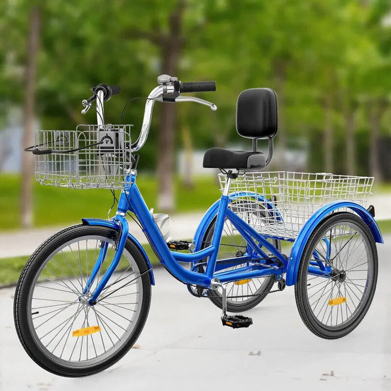 Adult 3-Wheel Pedal Tricycle, 24 And 26 Inch, 7-Speed