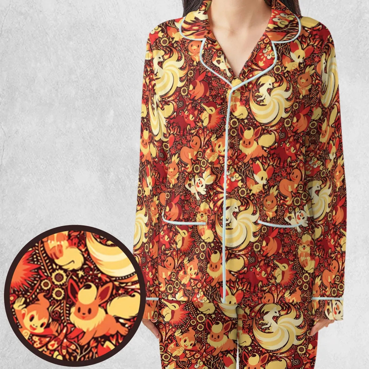 Pokemon Fire Pattern Pajamas Set