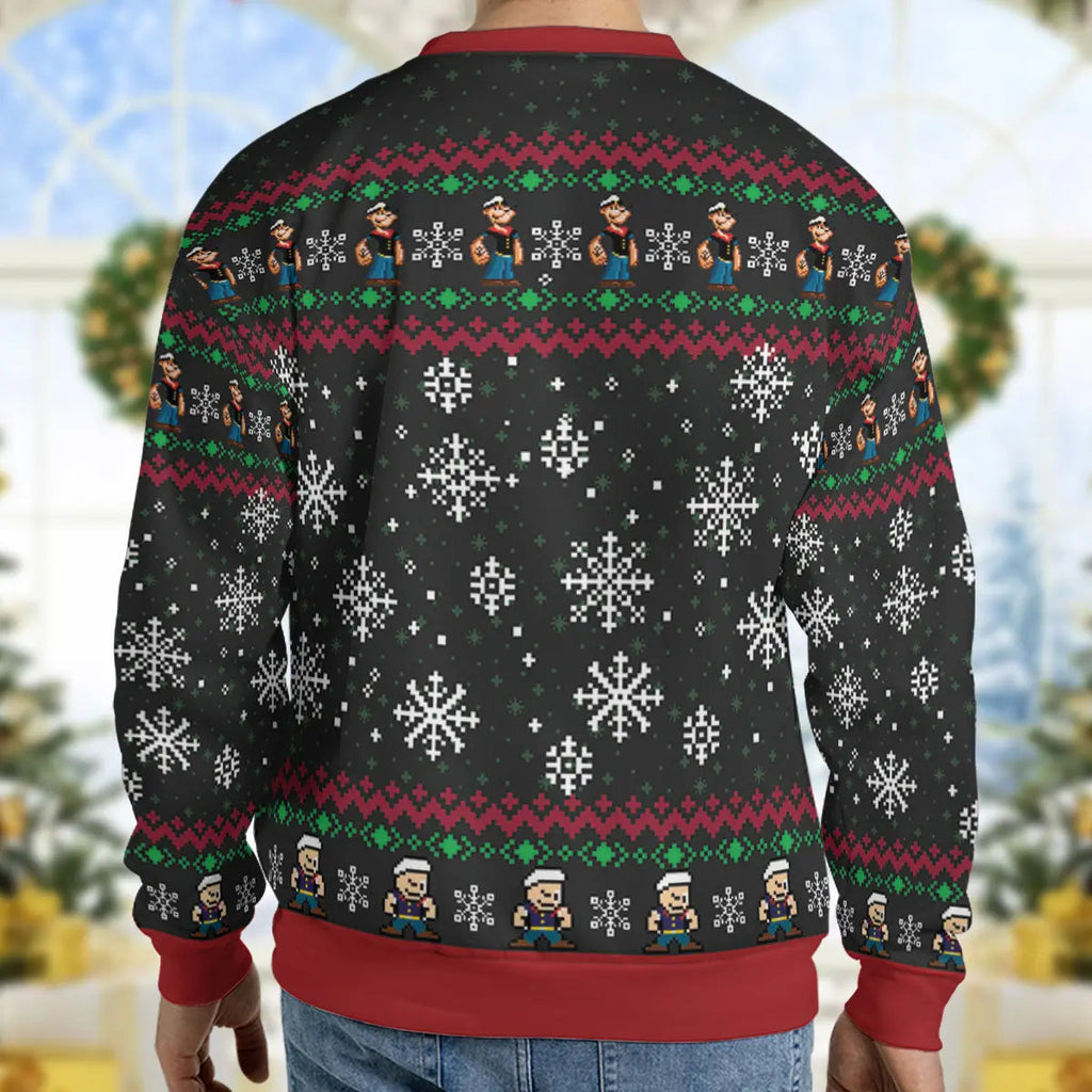 Holiday Hero Popeye Ugly Christmas Sweatshirt