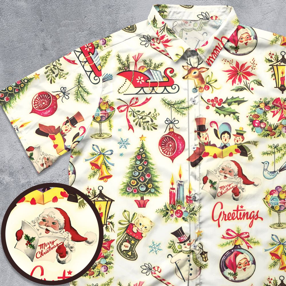 Vintage Christmas Victoria Button Down Shirt
