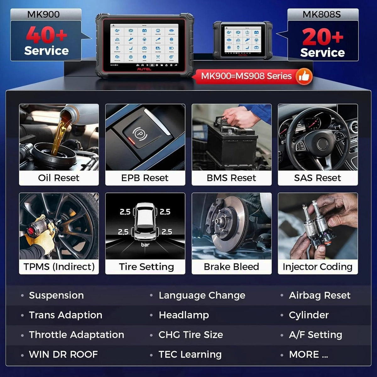 Autel MaxiCOM MK900 Automotive Diagnostic Scan Tool With 40+ Service Functions And Active Tests - MK900