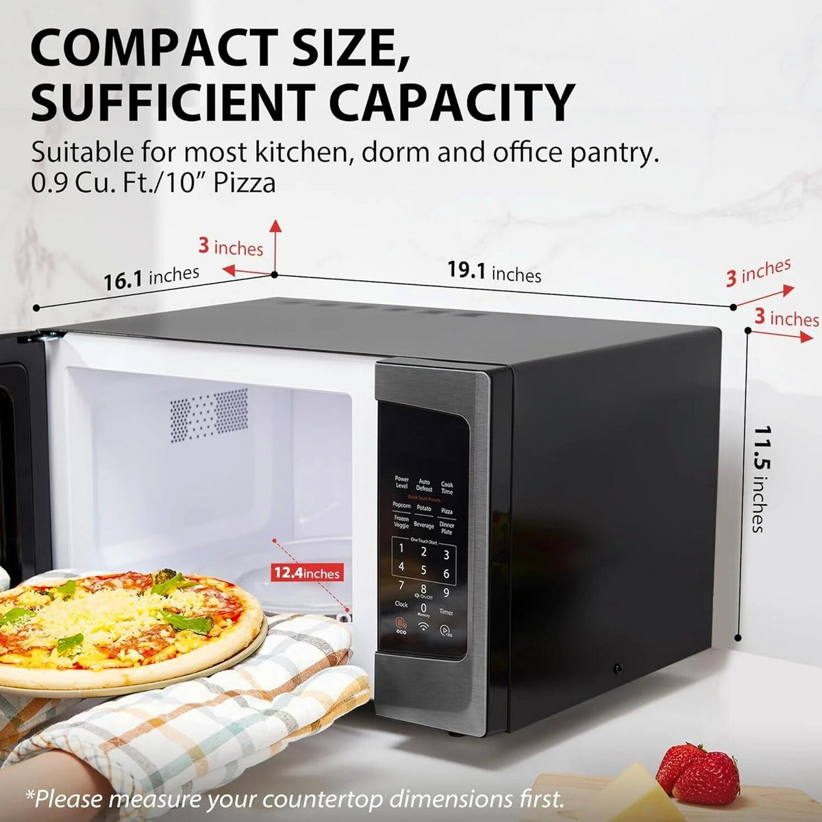 TOSHIBA 4-in-1 Countertop Microwave Oven, 1.5 Cu Ft, 1000W, Silver - ML-EC42P(SS)