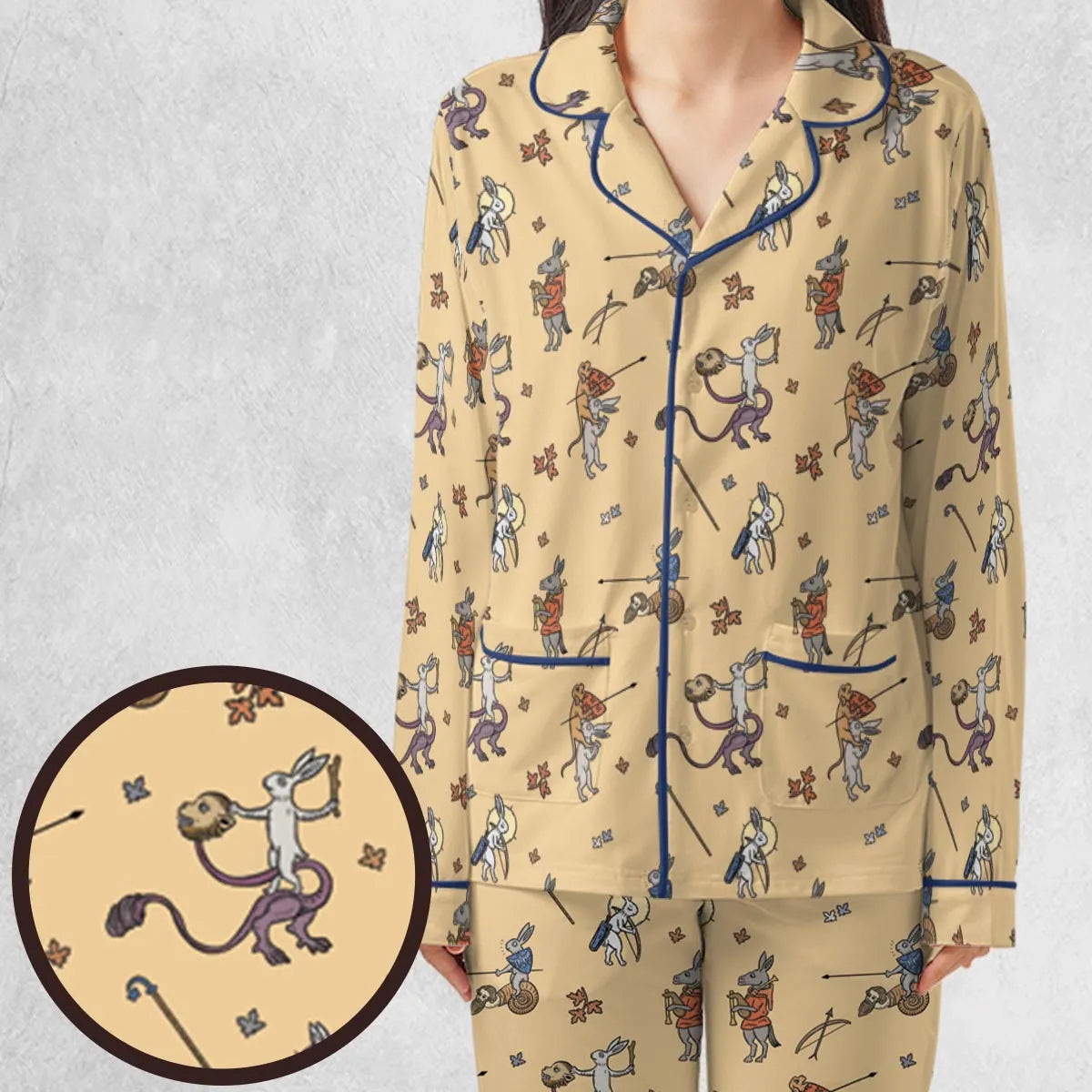 The Medieval Marginalia Killer Rabbit Monty Python Pajamas Set