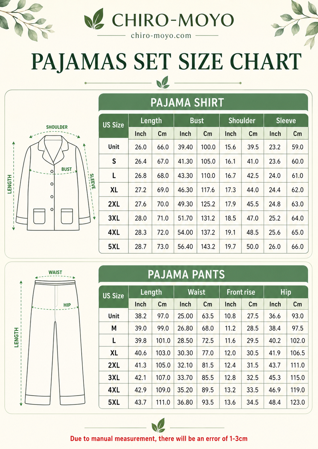 Size chart