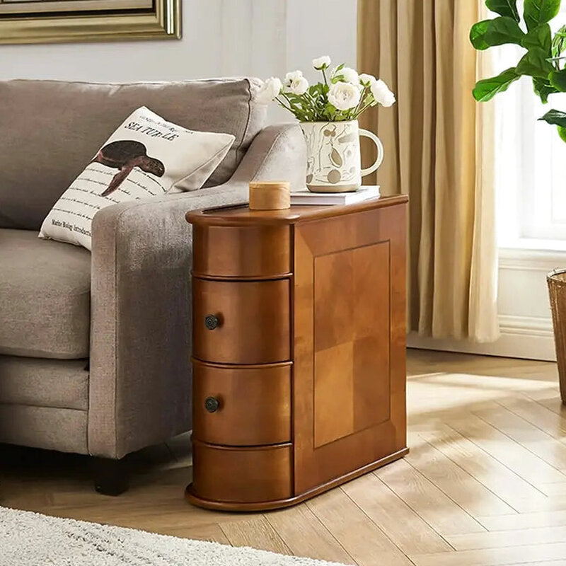 Solid Wood Chairside End Table, Two Drawers, 23.62'D x 10.63'W x 23.62'H