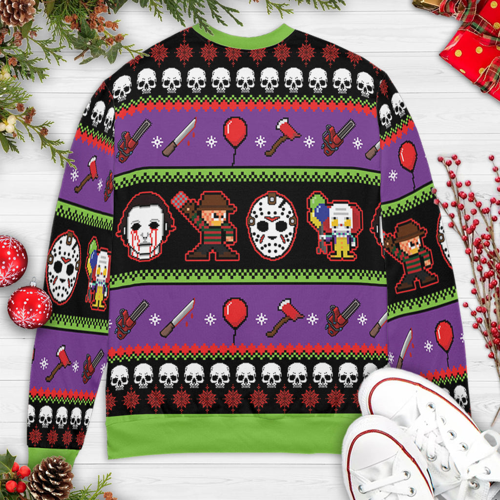 Nightmares on Halloween Ugly Christmas Sweatshirt