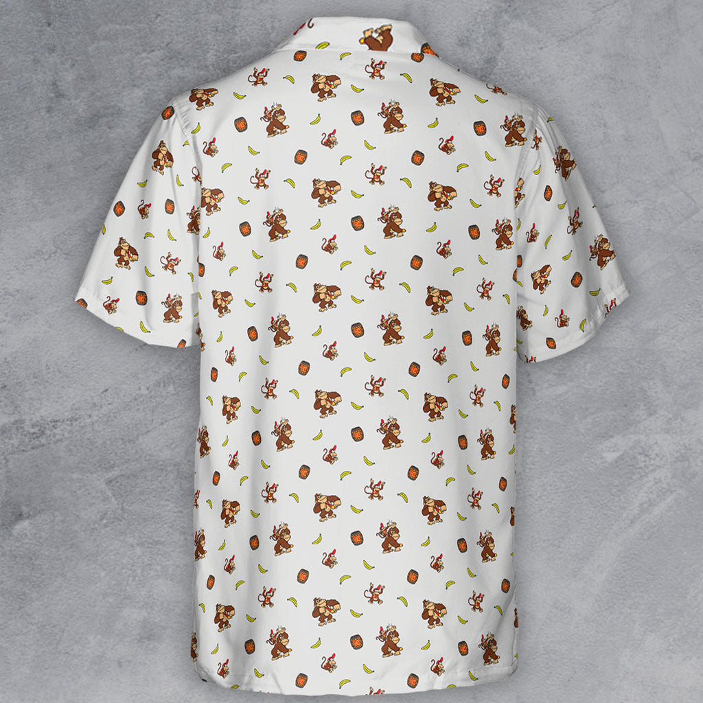 Nintendo Donkey Kong Characters Pattern Button Down Shirt