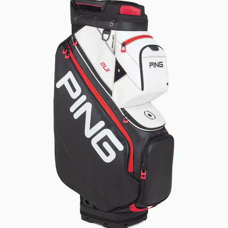 PING DLX Cart Bag, White, 15-Way Top, 15 Pockets - DLX