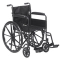 Drive Medicals Silver Sport 1 Wheelchair With Full Arms And Swing Away Removable Footrest - Silver Sport 1