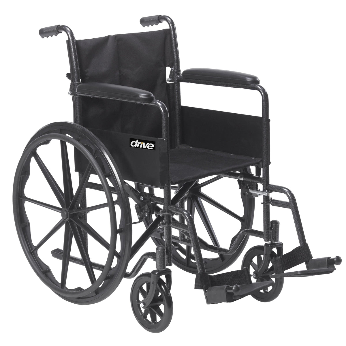 Drive Medicals Silver Sport 1 Wheelchair With Full Arms And Swing Away Removable Footrest - Silver Sport 1