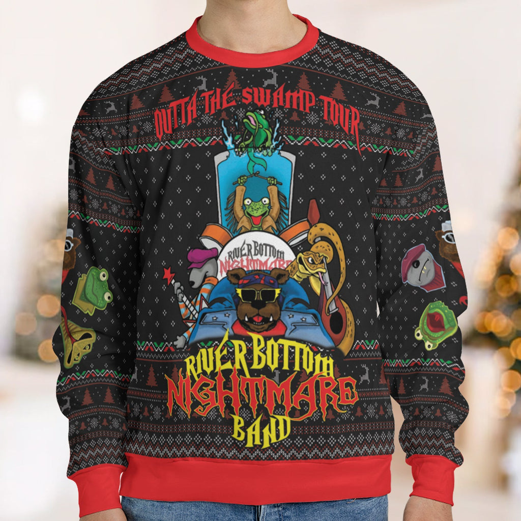Riverbottom Nightmare Band Emmet Otter's Jug-Band Christmas Ugly Christmas Sweatshirt