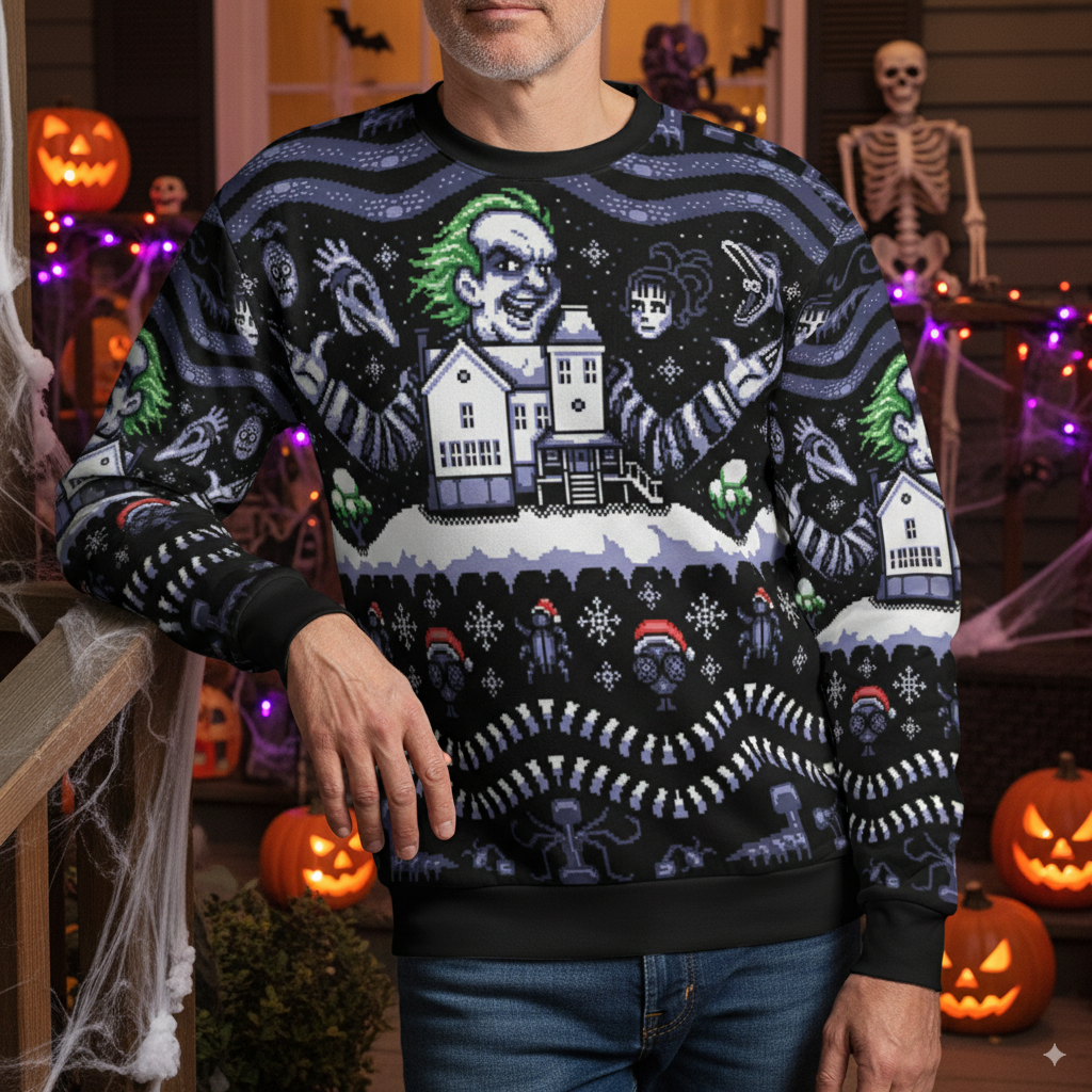 Ugly Ugly Beetlejuice Ugly Christmas Sweatshirt