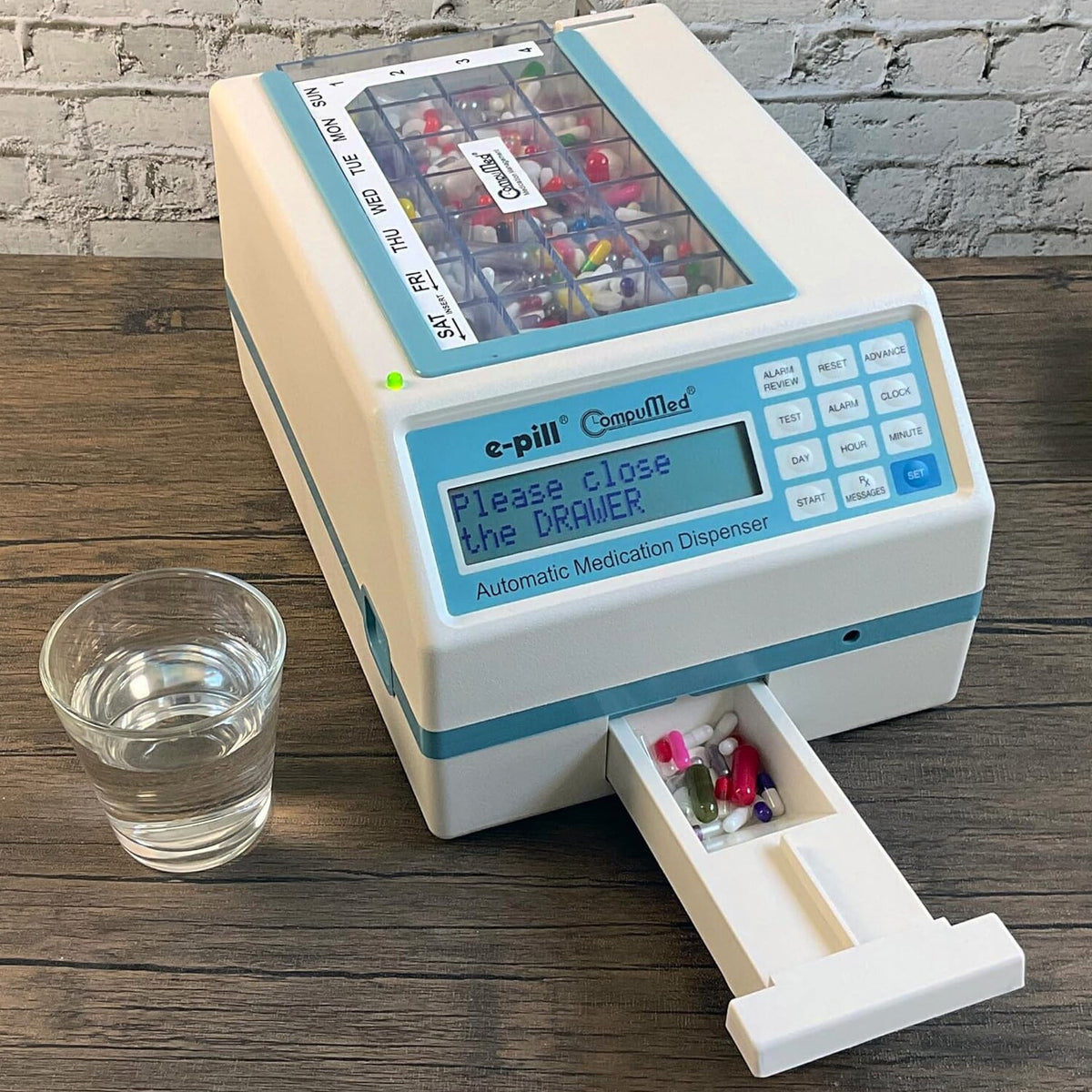e-pill Automatic Pill Dispenser, Tamper Resistant, AC Powered, 7x4 Weekly Tray - CompuMed