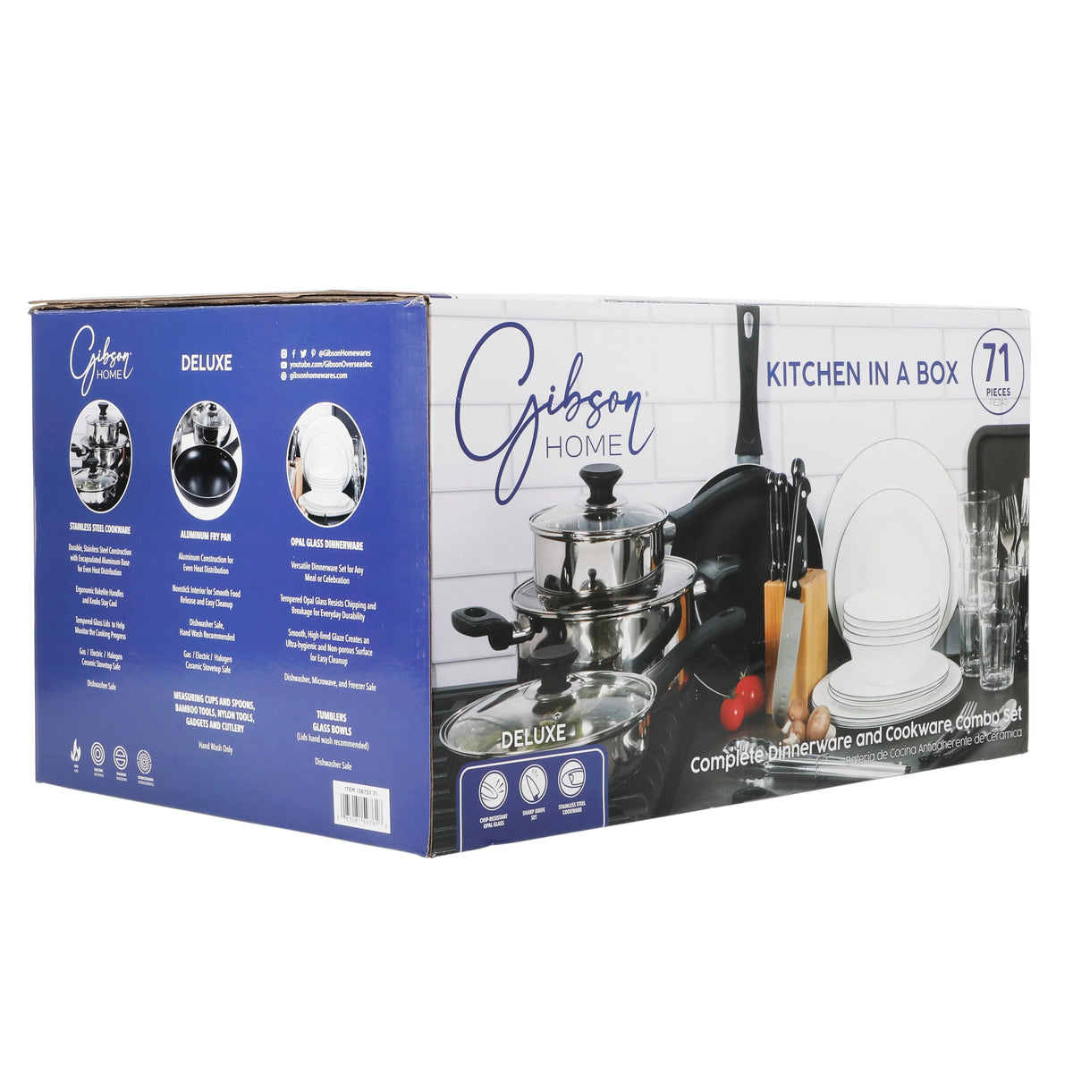 Gibson Home 71-Piece Stainless Steel Silver Cookware Combo Set