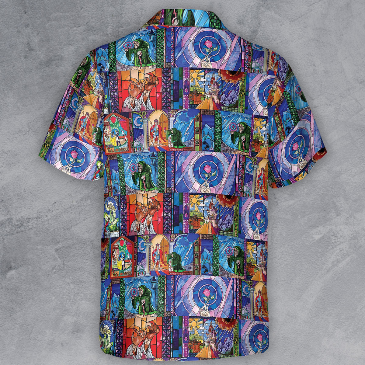 Beauty And The Beast Story Windows Button Down Shirt