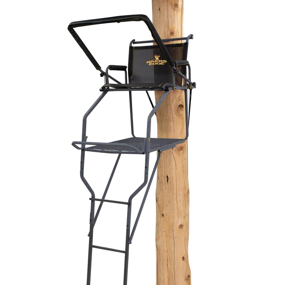 Jumbo Jack Ladder Stand With Adjustable Shooting Rail, 26 in x 31 in Platform, Mesh Seat