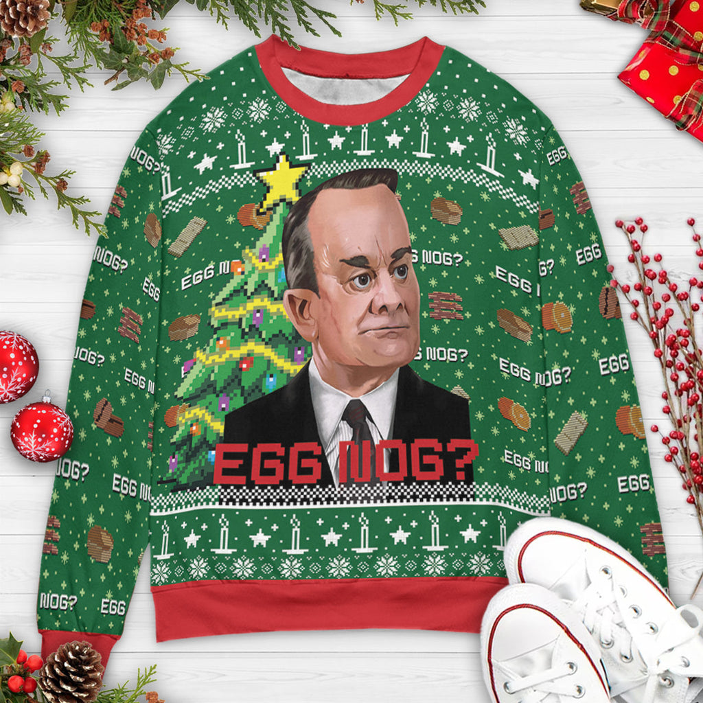 Egg Nog? Denholm Elliot Trading Places Ugly Christmas Sweatshirt