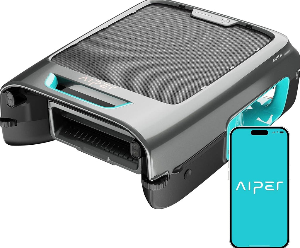AIPER Solar Pool Skimmer, Gray - Surfer S2