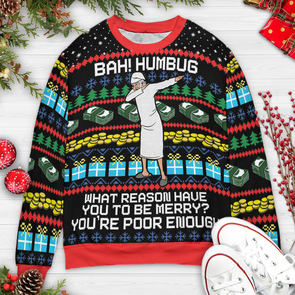 Bah! Humbug Dab Ugly Christmas Sweatshirt