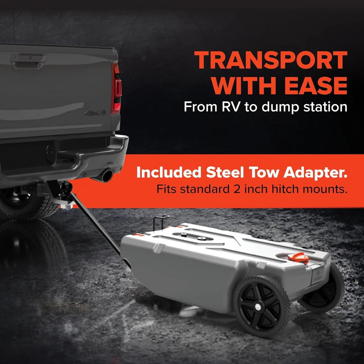 Camco Rhino 36-Gallon Portable RV Tote Tank With 2 Wheels - 39006