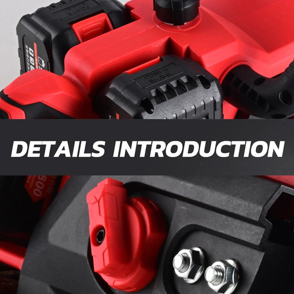 16 Inch 42V Brushless Cordless Chainsaw Kit, 1200W With 2x2000mAh Batteries And 2 Chains
