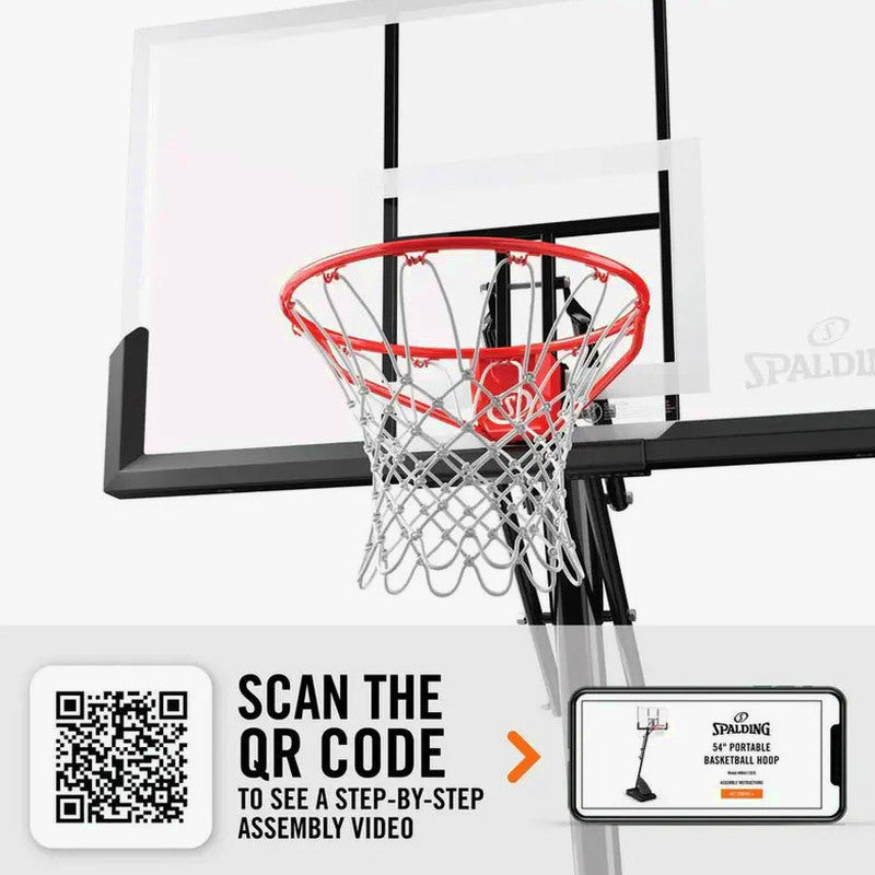 Spalding Portable Basketball Hoop With 54-Inch Shatterproof Polycarbonate Backboard - ExactaHeight