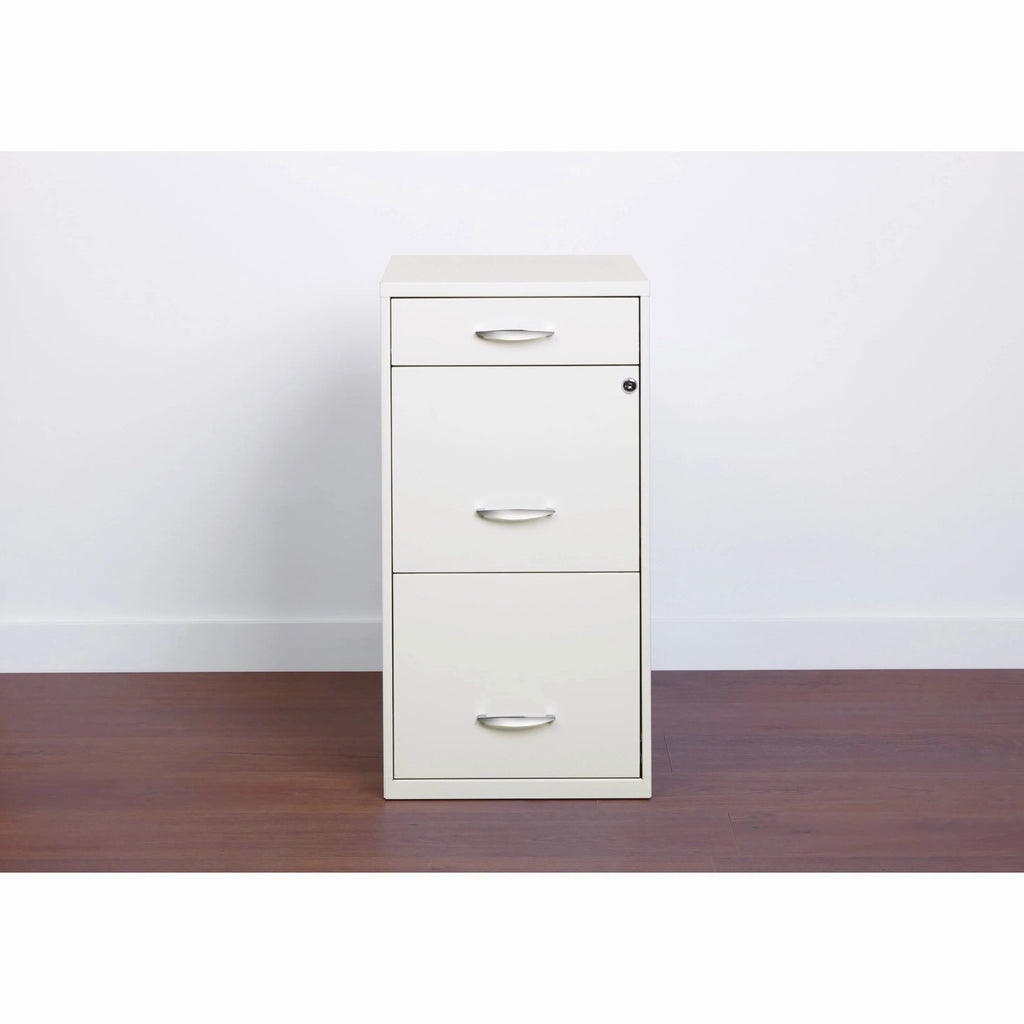 Space Solutions 3 Drawer Letter Width Vertical File Cabinet With Pencil Drawer, White