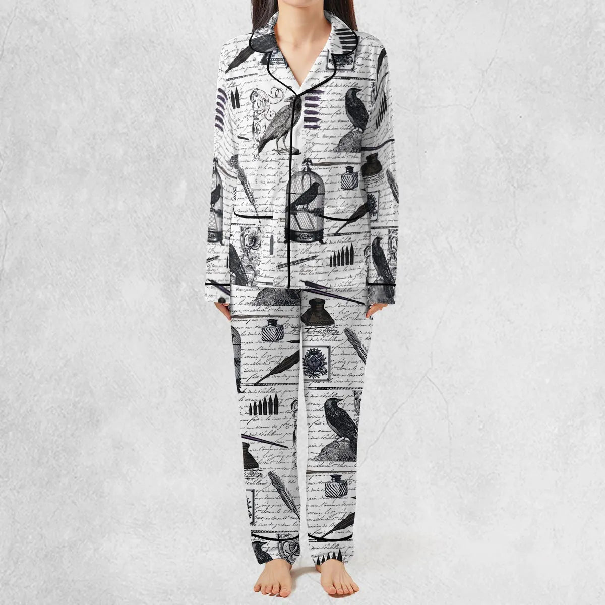 Nevermore The Raven Edgar Allan Poe Pajamas Set