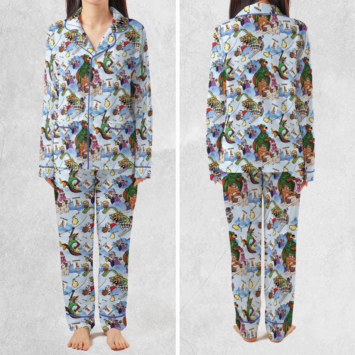 Robin Hood Characters Pattern Pajamas Set
