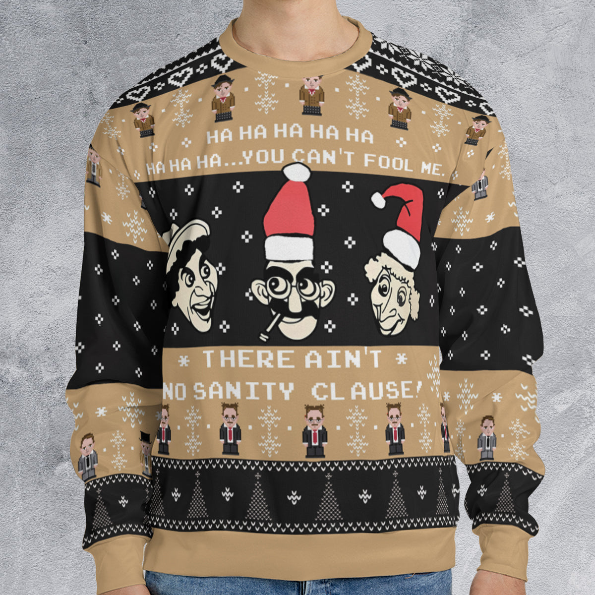 Sanity Clause The Marx Brothers Ugly Christmas Sweatshirt