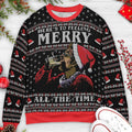 Here’s To Feeling Merry All The Time Kramer Seinfeld Ugly Christmas Sweatshirt