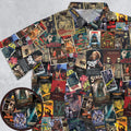 Vintage Horror Pattern Button Down Shirt