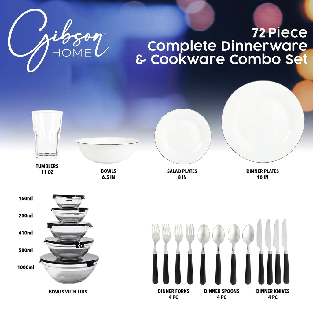 Gibson Home 71-Piece Stainless Steel Silver Cookware Combo Set