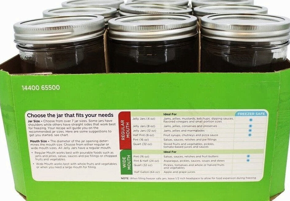 Ball Wide Mouth Glass Mason Canning Jars With Lids, 24 Oz, 9 Pack
