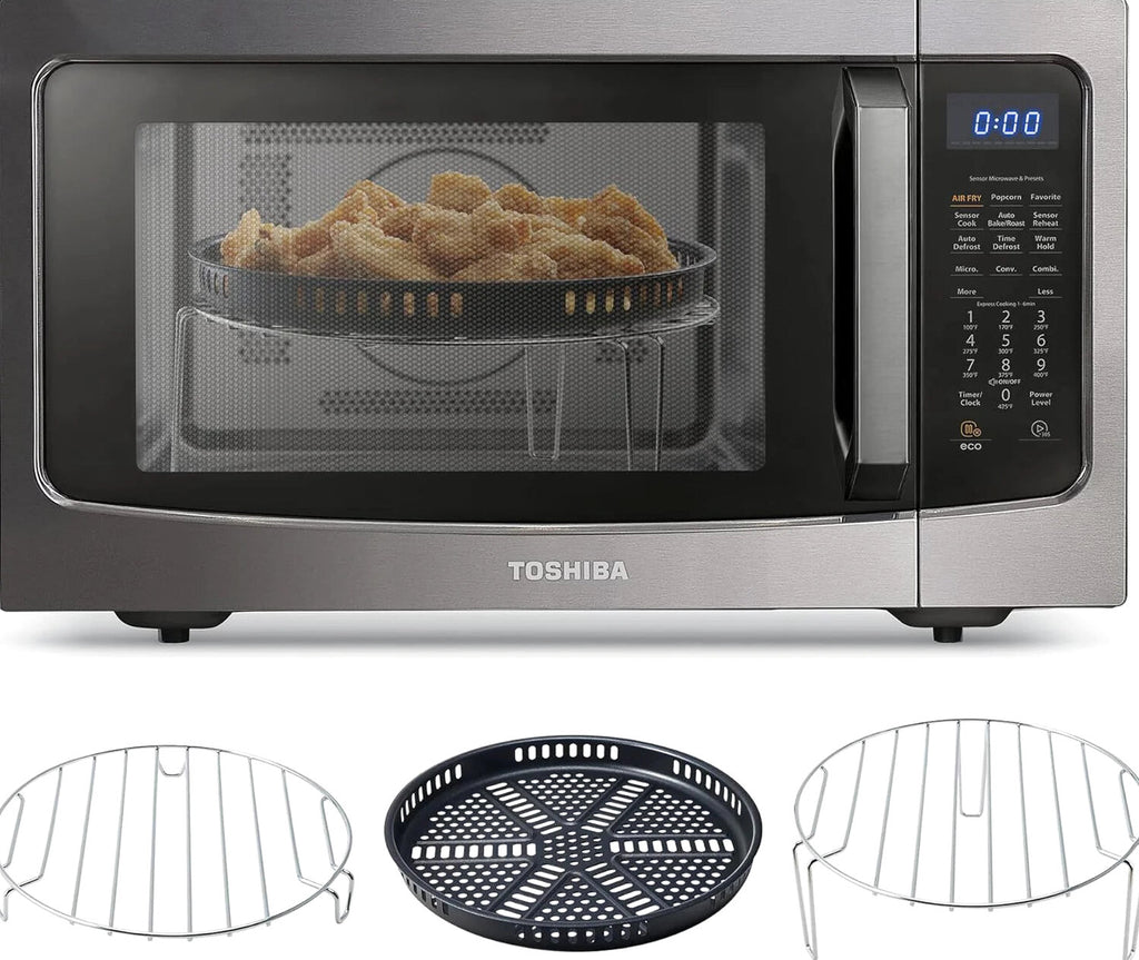 TOSHIBA 4-in-1 Countertop Microwave Oven, 1.5 Cu Ft, 1000W, Silver - ML-EC42P(SS)
