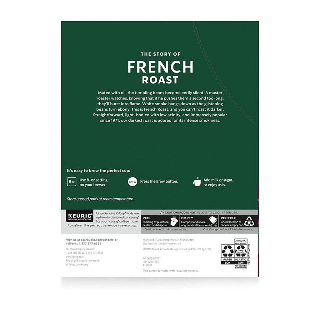 Starbucks French Roast Dark Roast Arabica K-Cup Coffee Pods, 96 Count