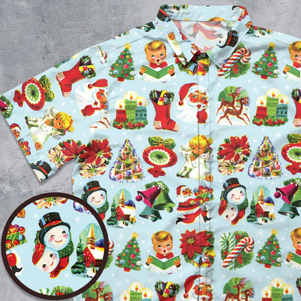 60s christmas decorations Button Down Shirt