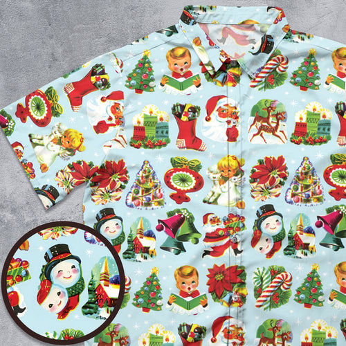 60s christmas decorations Button Down Shirt