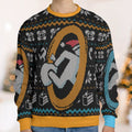 Portal guy Orange and Blue Ugly Christmas Sweatshirt