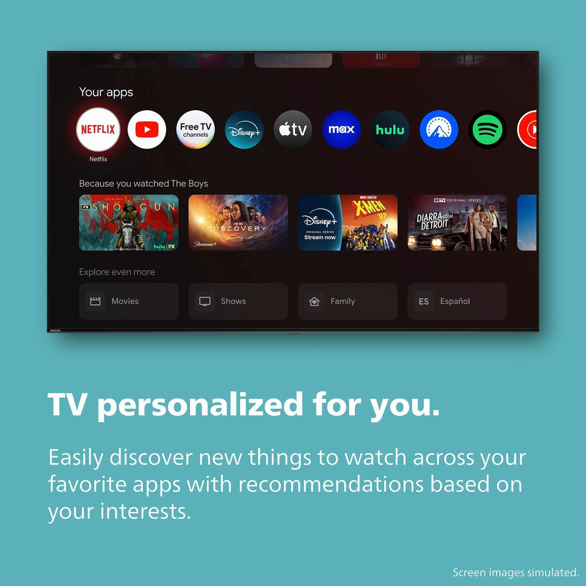Philips 60 Class 4K Ultra HD Google Smart LED TV - 60PUL7555/F7