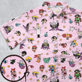 Power Puff Girls Characters Pattern Button Down Shirt