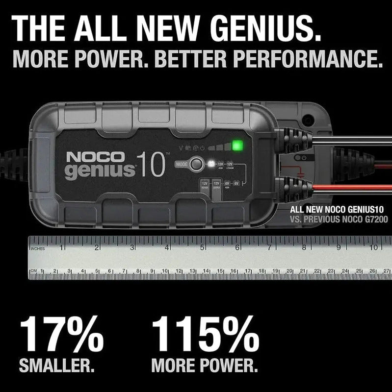 NOCO GENIUS10 10A 6V/12V Smart Battery Charger, Maintainer And Desulfator - GENIUS10