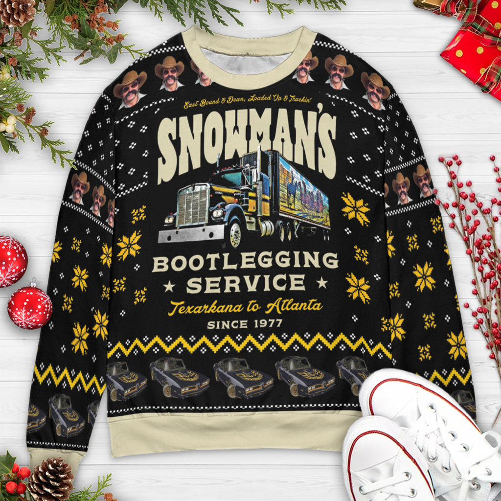 Snowman Smokey and the Bandit Ugly Christmas Sweatshirt