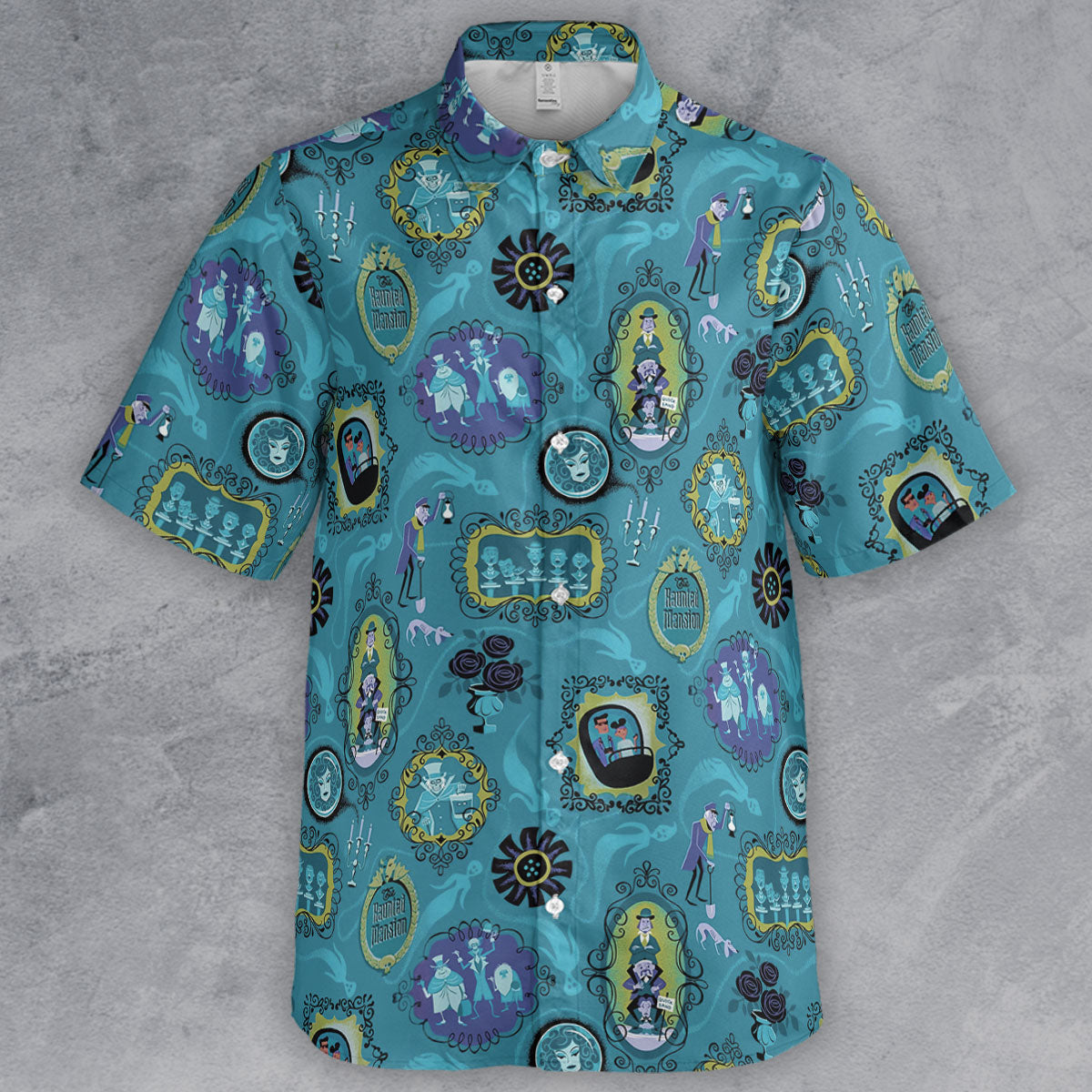 Haunted Mansion Pattern Button Down Shirt