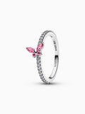 Butterfly Cubic Zirconia Ring - Silver