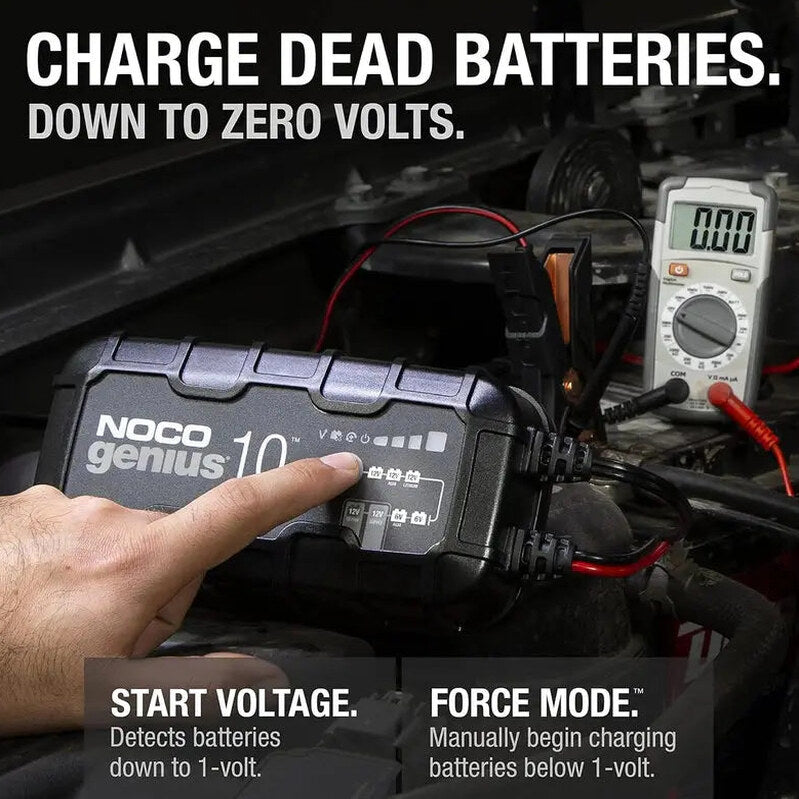 NOCO GENIUS10 10A 6V/12V Smart Battery Charger, Maintainer And Desulfator - GENIUS10
