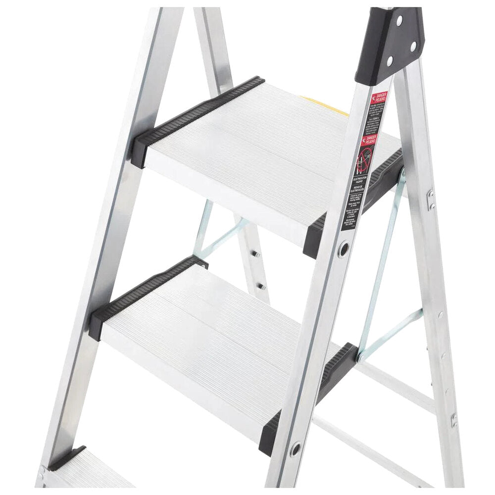 Gorilla Ladders Aluminum Dual Platform Ladder With Project Bucket, 5.5 Ft, 300 Lb Capacity