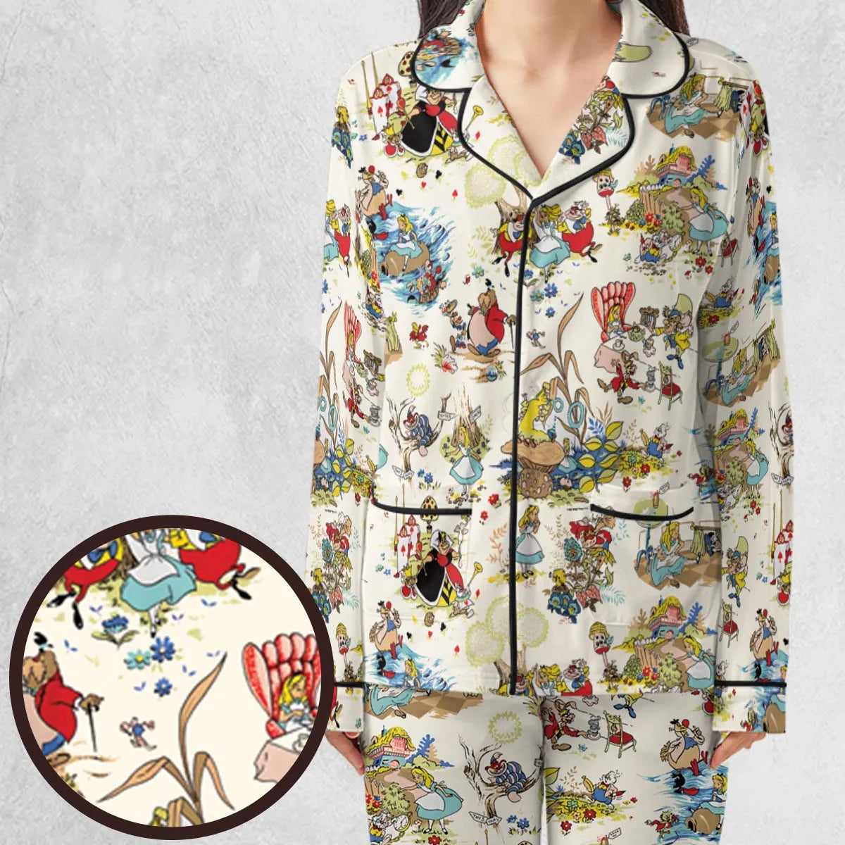 Alice In Wonderland Pattern Pajamas Set