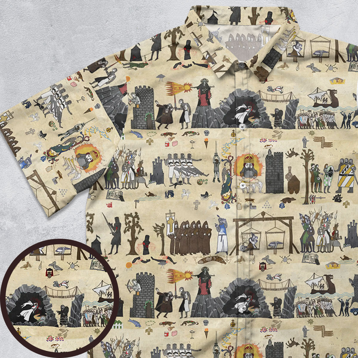 Bayeux Tapestry Monty Python Button Down Shirt