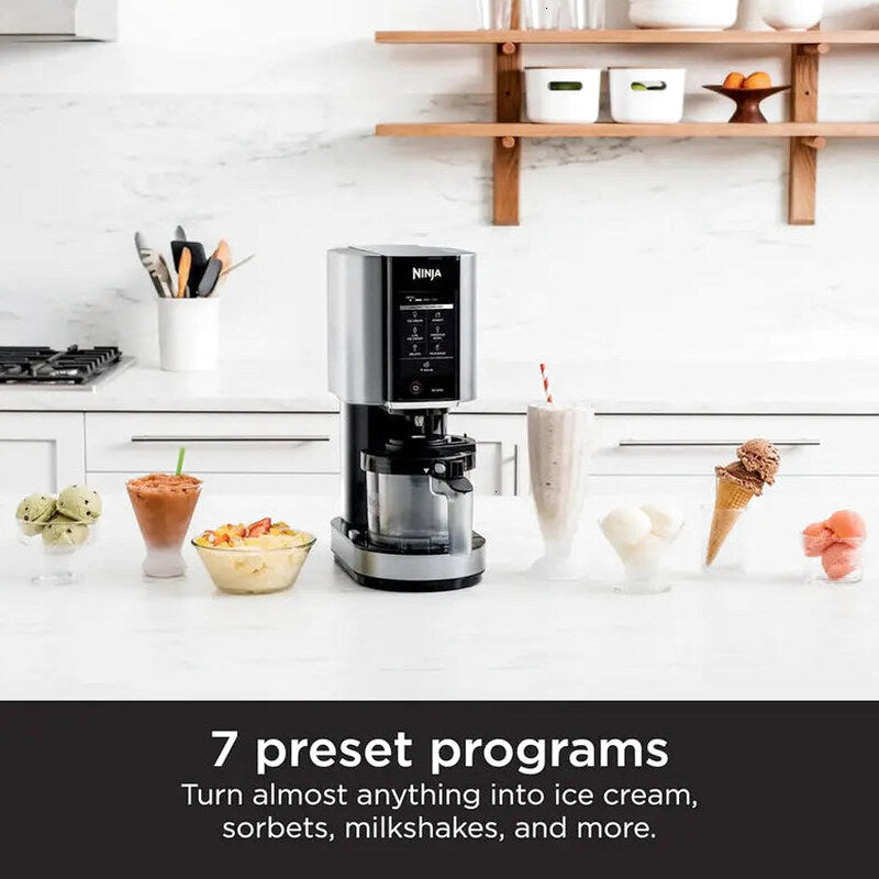 Ninja CREAMi Ice Cream Maker, 7 One-Touch Programs, 2 16-oz Pints, Silver - NC301